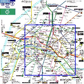 Transporte mapa de Paris