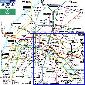 Transporte mapa de Paris