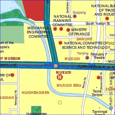 mapa de Pequim em ingles