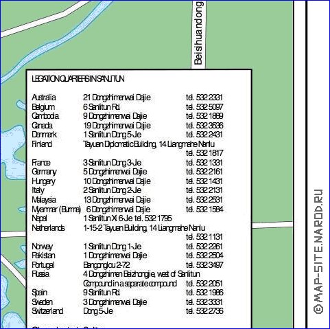 carte de Pekin en anglais