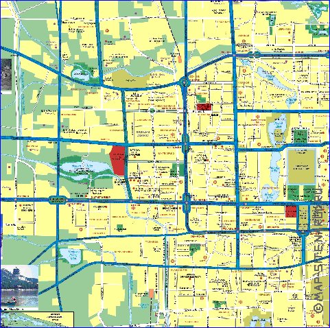 mapa de Pequim em ingles