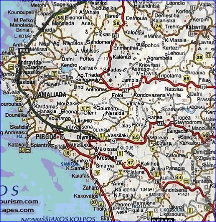 mapa de Peloponeso