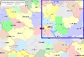 Administrativa mapa de Oblast de Penza