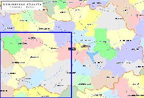 Administratives carte de Oblast de Penza