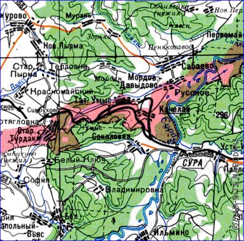 mapa de Oblast de Penza