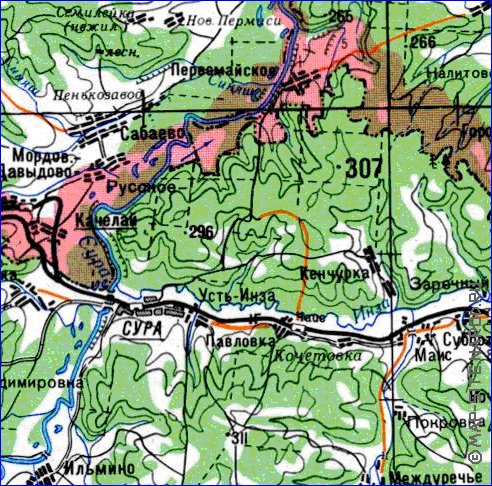 mapa de Oblast de Penza