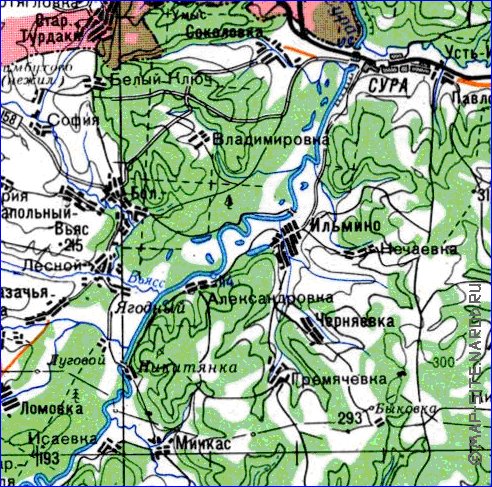 mapa de Oblast de Penza