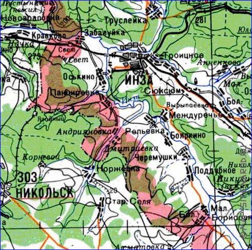 mapa de Oblast de Penza