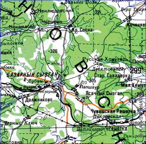 mapa de Oblast de Penza