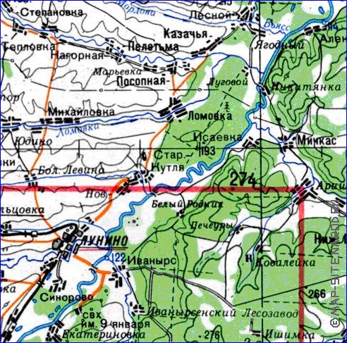 mapa de Oblast de Penza