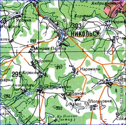 mapa de Oblast de Penza