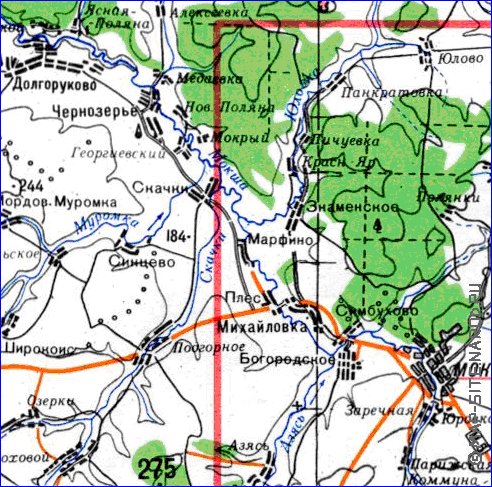 mapa de Oblast de Penza