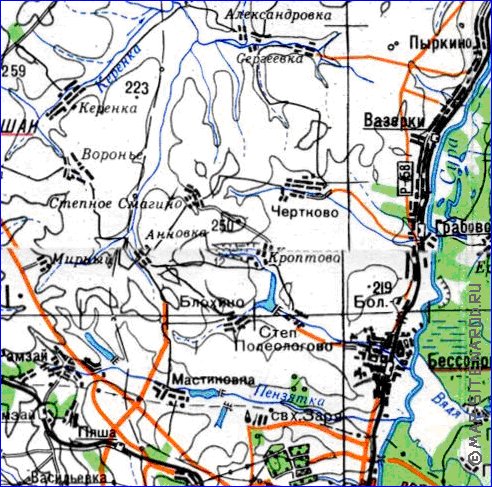 mapa de Oblast de Penza