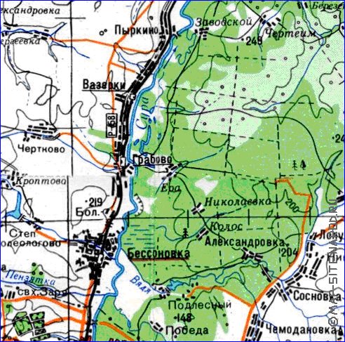 mapa de Oblast de Penza