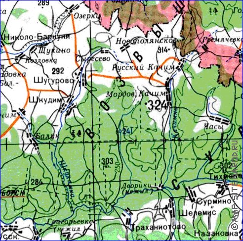 mapa de Oblast de Penza