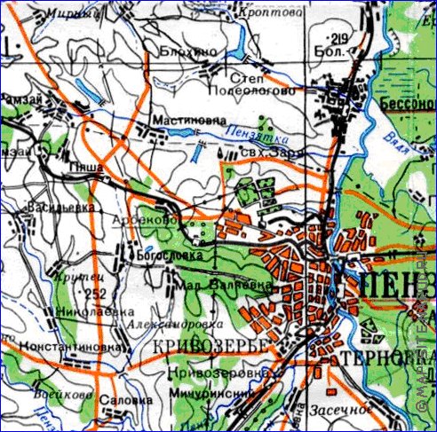 mapa de Oblast de Penza