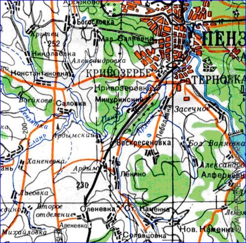 mapa de Oblast de Penza