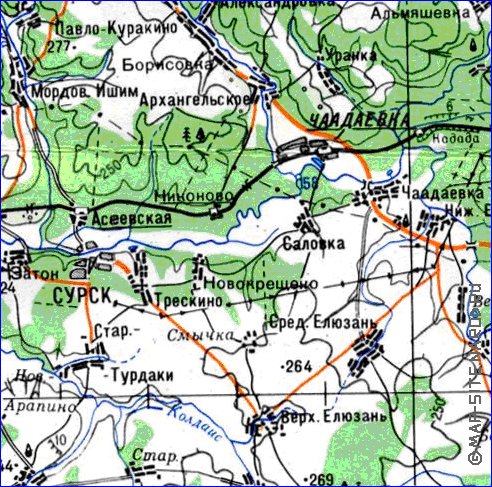 mapa de Oblast de Penza