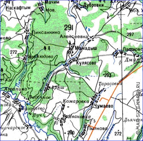 mapa de Oblast de Penza