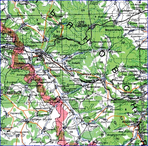 mapa de Oblast de Penza