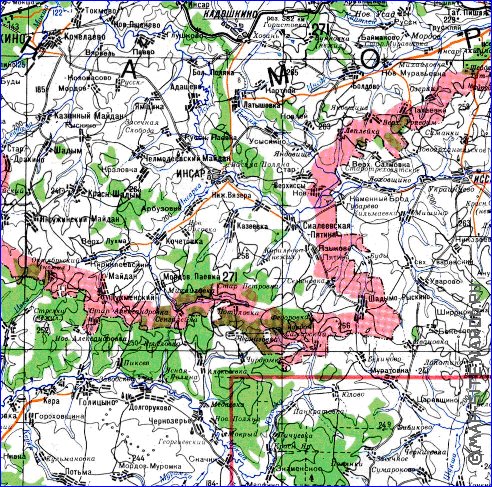 mapa de Oblast de Penza