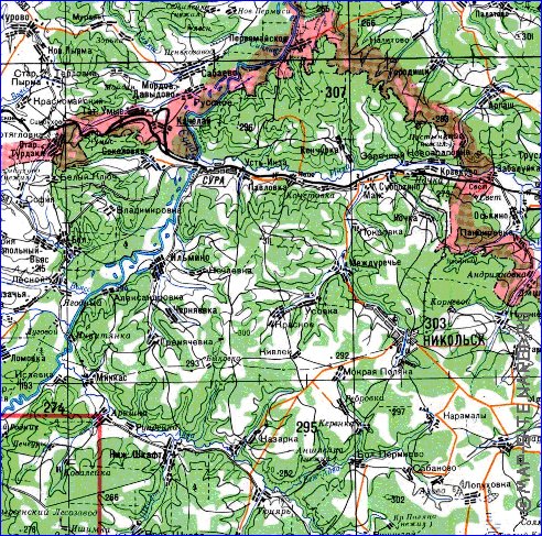 mapa de Oblast de Penza