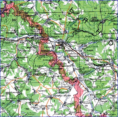 mapa de Oblast de Penza