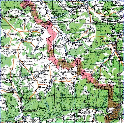 mapa de Oblast de Penza