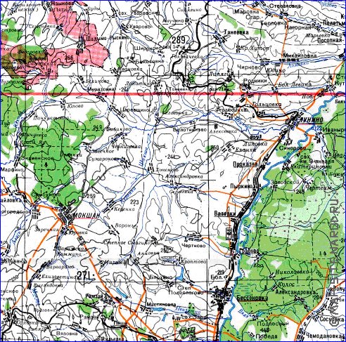 mapa de Oblast de Penza