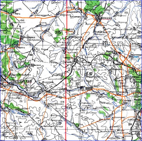 mapa de Oblast de Penza