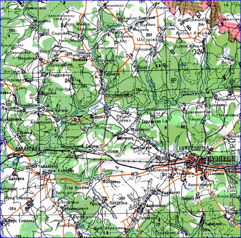 mapa de Oblast de Penza