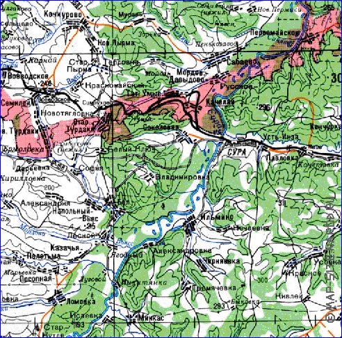 mapa de Oblast de Penza