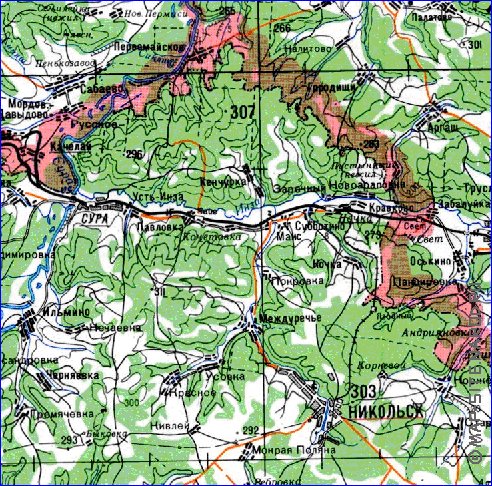 mapa de Oblast de Penza