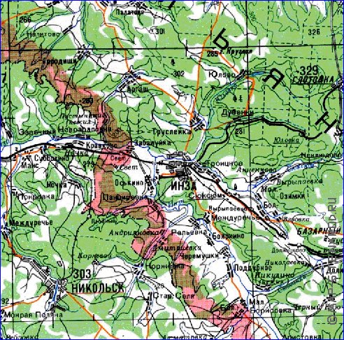 mapa de Oblast de Penza