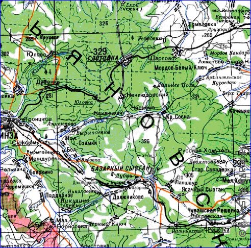 mapa de Oblast de Penza