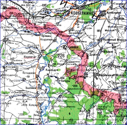 mapa de Oblast de Penza