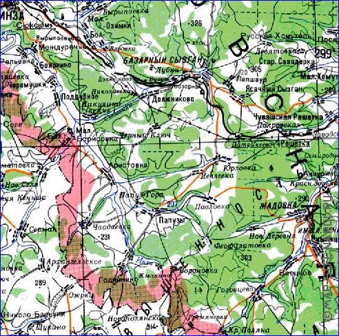 mapa de Oblast de Penza