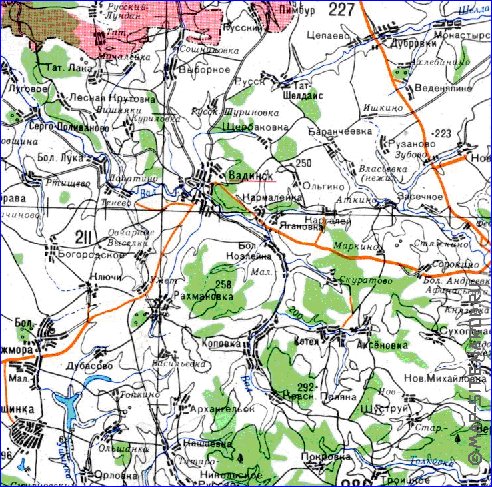 Подробная карта городищенского района пензенской области