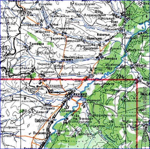 mapa de Oblast de Penza