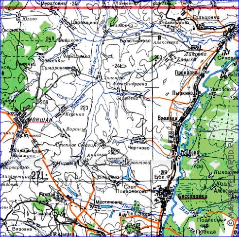 mapa de Oblast de Penza