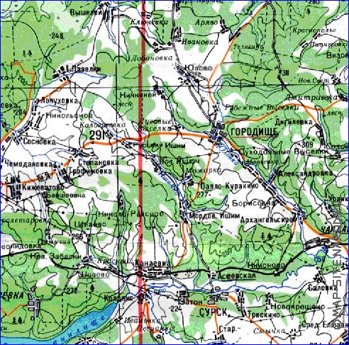 mapa de Oblast de Penza