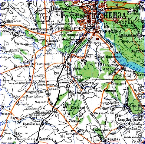 mapa de Oblast de Penza