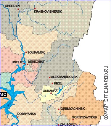 mapa de Krai de Perm