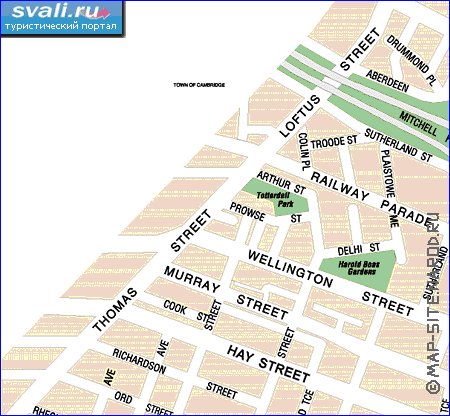 mapa de Perth em ingles