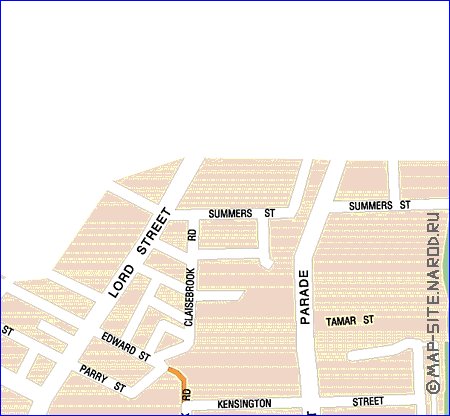 mapa de Perth em ingles