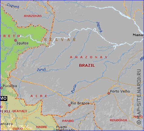 Administrativa mapa de Peru em ingles