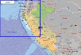 Administrativa mapa de Peru em ingles