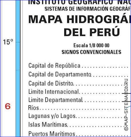 Administratives carte de Perou en espagnol