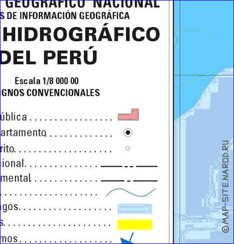 Administratives carte de Perou en espagnol