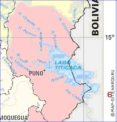 Administratives carte de Perou en espagnol